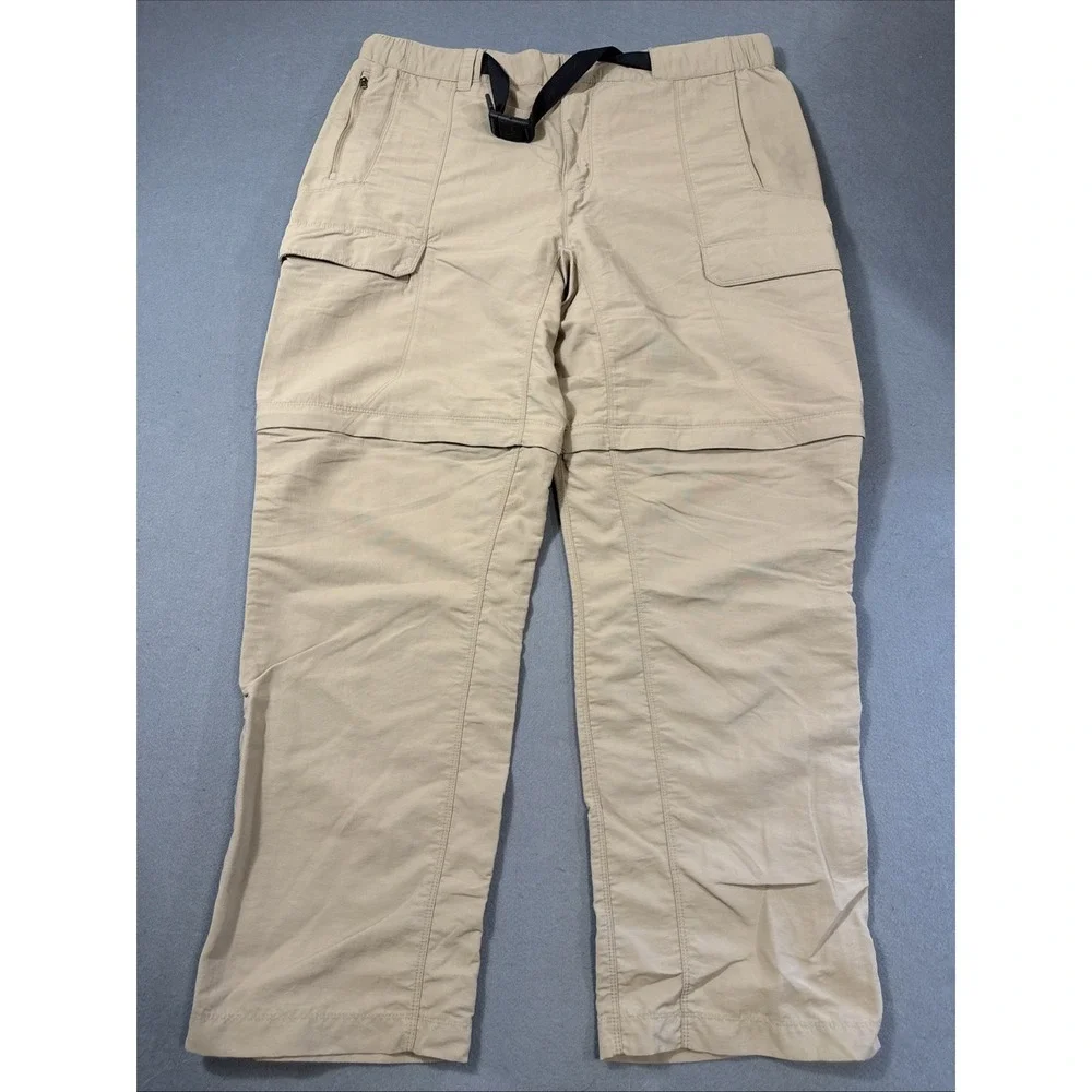 The North Face‎ Convertible CARGO BELTED Pants Mens XL TAN Nylon Outdoor FISHING